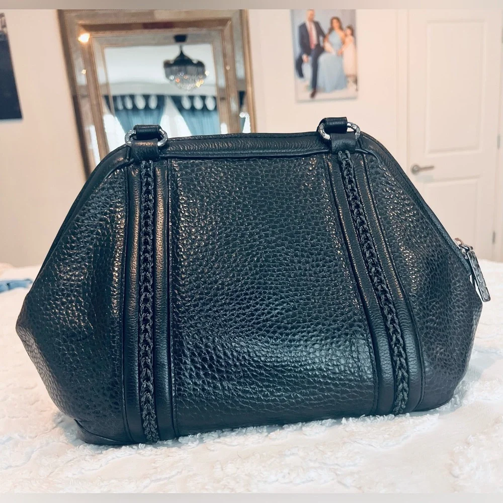 Brighton Black Pebbled Leather Satchel